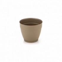 VASO REDONDO MARROM C/ PRATO 15X12,5 CM 1.5L - Distribuidora 12 de Outubro