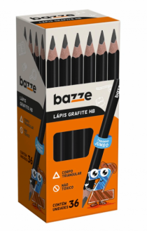 LAPIS GRAF BAZZE HB JUMBO TRI CX 36UN - Distribuidora 12 de Outubro