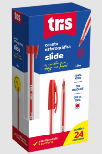 CANETA ESF TRIS SLIDE 1.0MM VM CX 24UN - Distribuidora 12 de Outubro