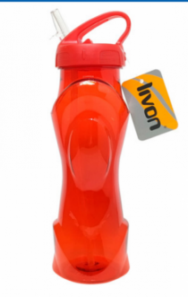 GARRAFA 600ML VERMELHA PLASTICA - Distribuidora 12 de Outubro