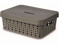 CESTO 11L C TAMPA CINZA ESCURO - Distribuidora 12 de Outubro