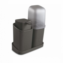 KIT DUO BANHEIRO CINZA ESCURO - Distribuidora 12 de Outubro