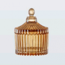 POTICHE COM TAMPA AMBAR 6,5CM X9CM - Distribuidora 12 de Outubro