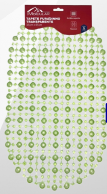 TAPETE PLAST FURADINHO TRANSP CORES 35X65CM M - Distribuidora 12 de Outubro