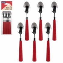 COLHER DE MESA RATTAN VERMELHO 6PCS - Distribuidora 12 de Outubro
