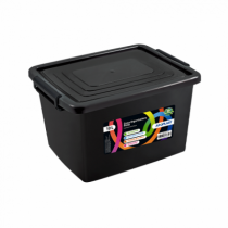 CAIXA ORGANIZADORA PRETA TRAVA PRATA 10L POS - Distribuidora 12 de Outubro