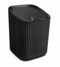 LIXEIRA QUADRADA 1,25L PRETO - Distribuidora 12 de Outubro