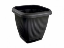VASO QUADRADO 9,6L C PRATO PRETO - Distribuidora 12 de Outubro