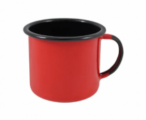 CANECA DE CAFE ESMALTADA VERMELHA 80ML - Distribuidora 12 de Outubro