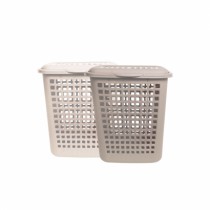 CESTO TELADO RET LAVANNA C/TAMPA 60,0L BEGE - Distribuidora 12 de Outubro