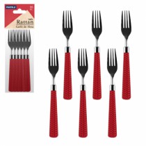 GARFO DE MESA RATTAN VERMELHO 6PCS - Distribuidora 12 de Outubro