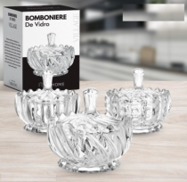 BOMBONIER DE VIDRO  11 CM - Distribuidora 12 de Outubro