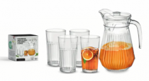 JARRA DE VIDRO RUBY 1.3 LITROS 4 COPOS 200 ML - Distribuidora 12 de Outubro