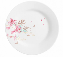 PRATO RASO DE VIDRO FLOWERS BORD 25,5CM - Distribuidora 12 de Outubro