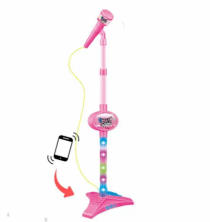 MICROFONE ROSA COM LUZ E SOM - Distribuidora 12 de Outubro
