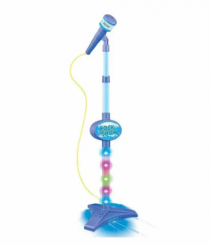 MICROFONE AZUL COM SOM E LUZ - Distribuidora 12 de Outubro