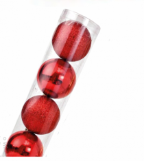 BOLA LISA MISTA TUBO VERMELHO 5 PCS - Distribuidora 12 de Outubro