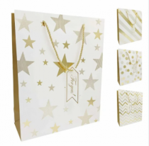 SACOLA 32X26X10CM SORTIDA PAPEL - Distribuidora 12 de Outubro