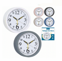 DESPERTADOR DE MESA SORTIDO 9,6CM PLASTICO - Distribuidora 12 de Outubro
