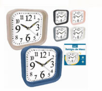 DESPERTADOR DE MESA SORTIDO 9,6CM PLASTICO - Distribuidora 12 de Outubro