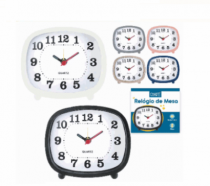 DESPERTADOR DE MESA SORTIDO 10CM PLASTICO - Distribuidora 12 de Outubro