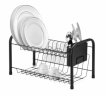 ESCORREDOR DUPLO P/COPOS E P.TALHERES BLACK - Distribuidora 12 de Outubro