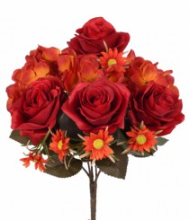 BQ MISTO ROSA E HORTENSIA X7 VERMELHO OUTONO - Distribuidora 12 de Outubro