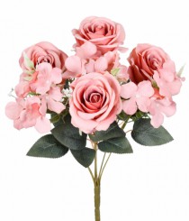 BQ MISTO ROSA E HORTENSIA X7 ROSA OUTONO - Distribuidora 12 de Outubro