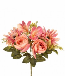 BQ MISTO PEONIA GERBERA E AMARILIS X5 LARANJA - Distribuidora 12 de Outubro