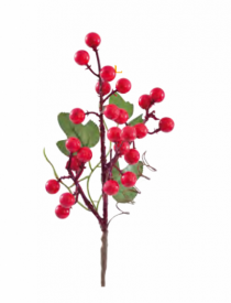 GALHO DE FRUTOS VERM FOLHAS 35CM - Distribuidora 12 de Outubro