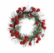 GUIRLANDA PINHEIRO SNOW BERRY 20CM - Distribuidora 12 de Outubro