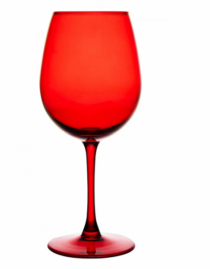 TACA PARA VINHO GOURMET 600ML VERMELHA VIDRO - Distribuidora 12 de Outubro