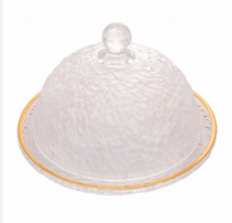 QUEIJEIRA DE CRISTAL FIO DE OURO C/ TAMPA - Distribuidora 12 de Outubro