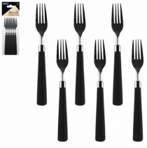 GARFO DE MESA RATTAN PRETO 6PCS - Distribuidora 12 de Outubro