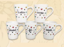 CANECA COPO 220ML FRASES - Distribuidora 12 de Outubro