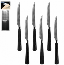 FACA PARA CHURRASCO RATTAN PRETO 6PCS - Distribuidora 12 de Outubro