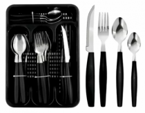 CONJUNTO DE TALHERES HOME 17 PECAS PRETO - Distribuidora 12 de Outubro