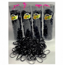 ELASTICO CABELO SILIC PRETO PCT C/ 12 TUBOS - Distribuidora 12 de Outubro