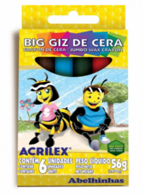 BIG GIZ DE CERA - 6 CORES PCT C/ 12 - Distribuidora 12 de Outubro