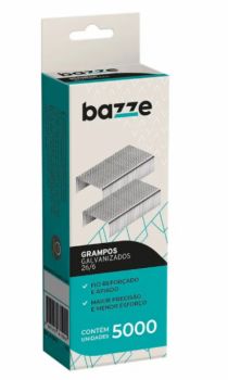 GRAMPO GALVANIZADO BAZZE 26 6 CX 5000UN - Distribuidora 12 de Outubro