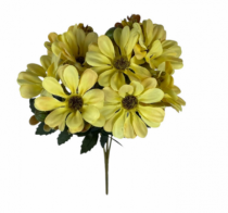 BQ DE MINI FLOR 30CM C/5 GALHOS AMARELO - Distribuidora 12 de Outubro