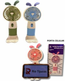 VENTILADOR DE PLASTICO RECARREGAVEL 20 CM - Distribuidora 12 de Outubro