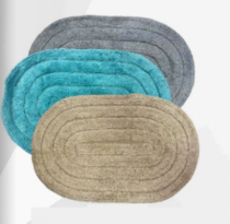 TAPETE ALGODAO OVAL CORES LISO 40X60CM - Distribuidora 12 de Outubro