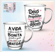 CANECA DE VIDRO 370ML - Distribuidora 12 de Outubro