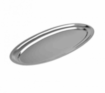 TRAVESSA DE INOX OVAL RASA SERVICING 21X16CM - Distribuidora 12 de Outubro