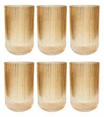 CJ 6 COPOS VIDRO BLISS AMBAR 450ML - Distribuidora 12 de Outubro