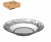 PRATO FUNDO VIDRO GROOVE TRANSPARENTE 22CM - Distribuidora 12 de Outubro