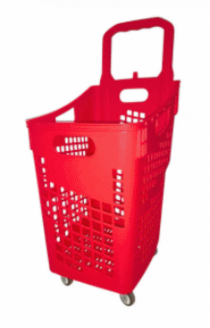 CARRINHO DE COMPRAS PLASTICO C/ RODINHAS 75L - Distribuidora 12 de Outubro