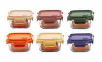 POTE DE VIDRO HERMETICO QUADRADO 310ML - Distribuidora 12 de Outubro