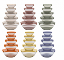 CONJUNTO DE POTES DE VIDRO KIT 5 PCS - Distribuidora 12 de Outubro